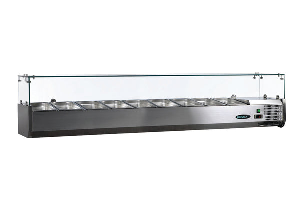 KTR-80G Refrigerated Topping Rail with Glass Sneeze Guard