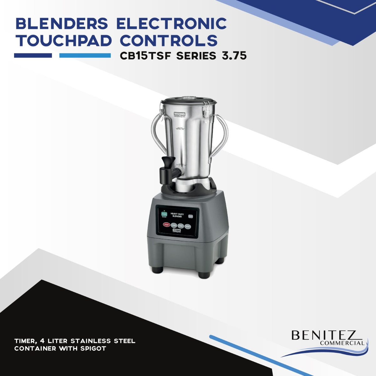 Waring CB15 Blender 1 Gallon 3.75 HP