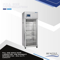 Full Size Single Door Laboratory and Pharmacy Refrigerator - 24.6 cu ft. capacity