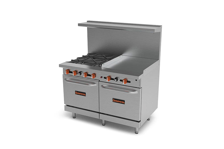 SR-4B-24G-48 Gas Range with Griddle