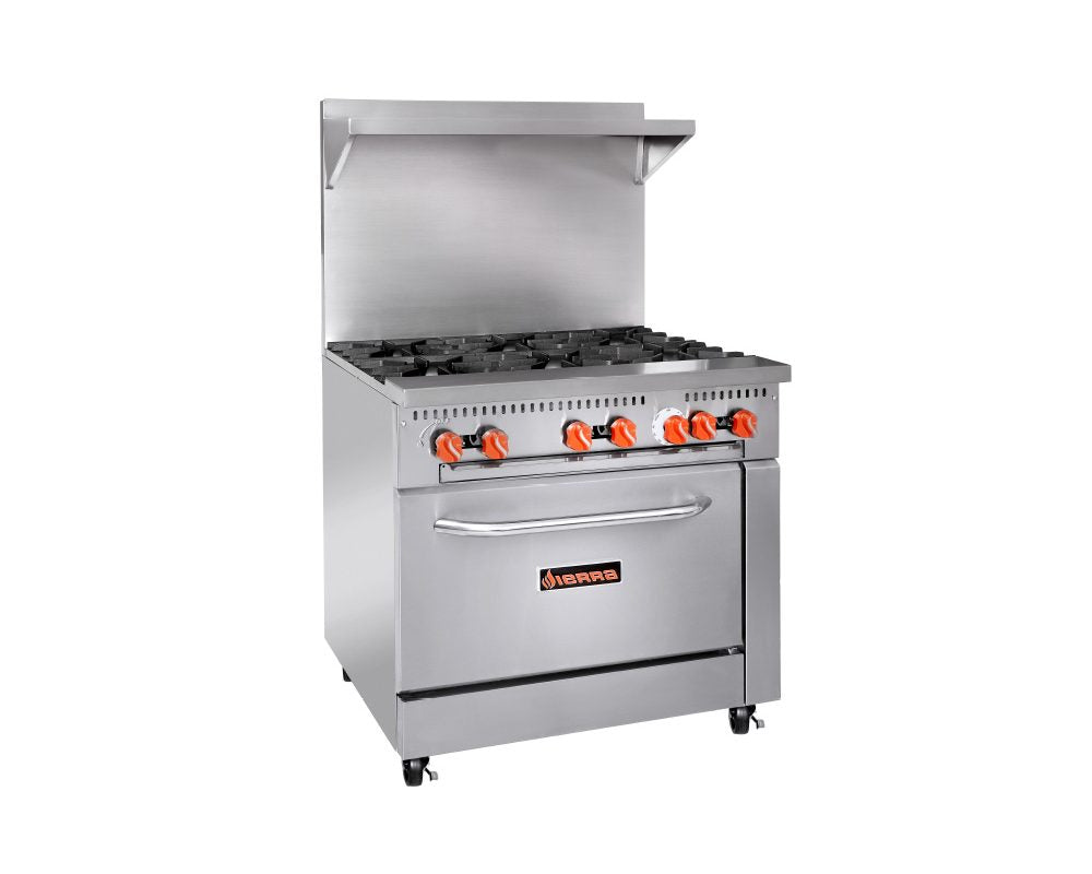 SR-6-36 CO 6 Burner Gas Range| Convection Oven