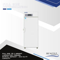 Full Size -30 C Upright Laboratory Freezer, Manual Defrost - 24.4 cu ft capacity
