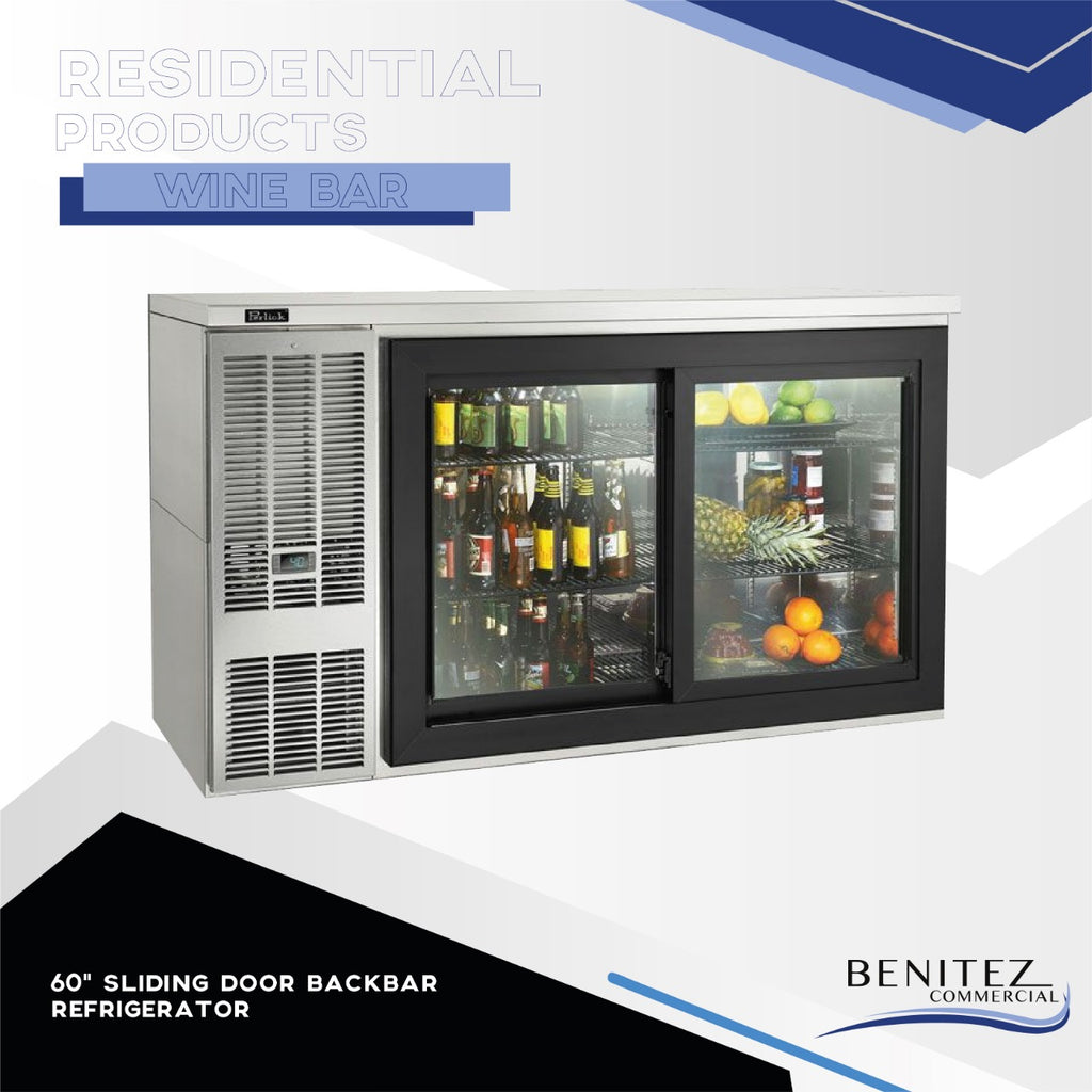 60" SLIDING DOOR BACKBAR REFRIGERATOR